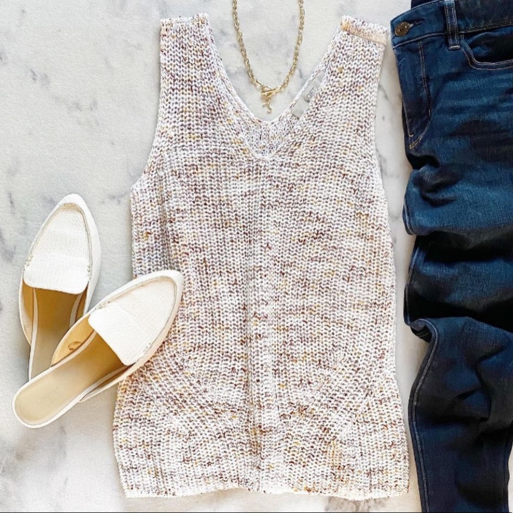 Loft V-neck Knit Sweater Tank